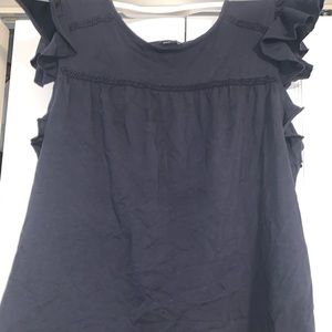 Navy Blue Flowy Blouse